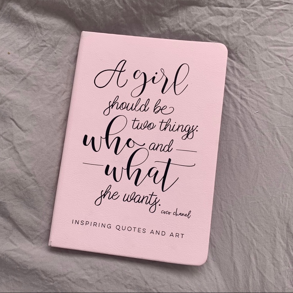 Pink Inspirational Notebook with Quotes and Art
